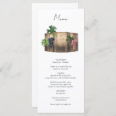 Menu Vin rustique Barrel Vignoble Mariage (Devant / Derrière)