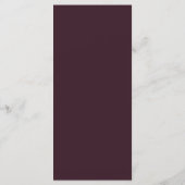 Menu Vin, Violet Poussiéreux, Mariage Sombre de Teal | (Dos)