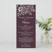 Menu Vin, Violet Poussiéreux, Mariage Sombre de Teal | (Debout devant)