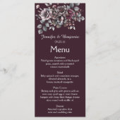 Menu Vin, Violet Poussiéreux, Mariage Sombre de Teal | (Devant)