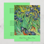 Menu Vincent van Gogh,Iris (Devant / Derrière)