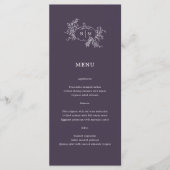 Menu Vins citrouilles Plum foncé violet Monogramme Mari (Devant)