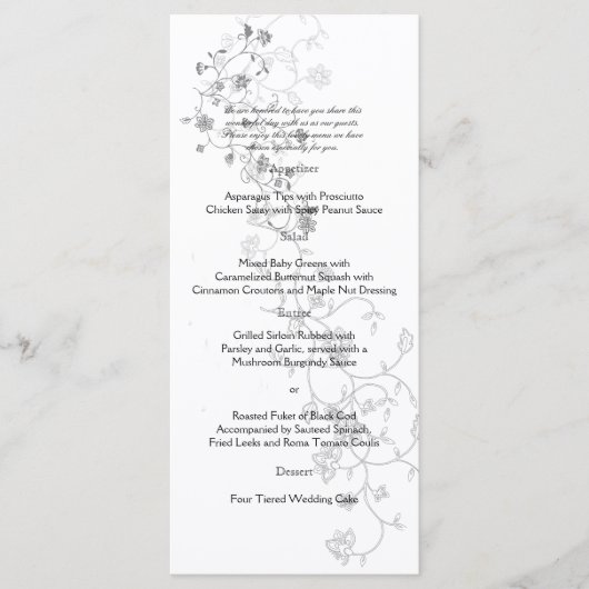 Menu Vins d'argent (Devant)