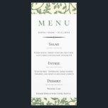 Menu Vintage anglais Green Ivy Motif Mariage<br><div class="desc">Accents décoratifs vintages et typographie moderne,  carte de menu mariage élégante. Le menu est composé d'une ancienne motif de lierre de jardin en textile anglais dans des tons élégants de vert et de champagne. Conçu pour correspondre à notre collection de mariage de jardin anglais antique.</div>