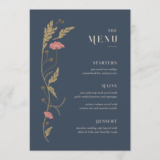 Menu vintage Art Nouveau Mariage (Devant)
