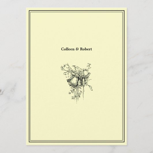 Menu vintage Art Nouveau Mariage (Dos)