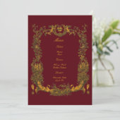 Menu Vintage Baroque Rococo Border with Hearts (Debout devant)