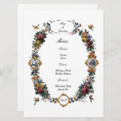 Menu Vintage Baroque Rococo Floral Cartouche (Devant / Derrière)