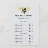 Menu Vintage Beekeeping & Honeybee Farm Business (Devant)