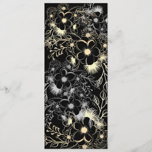 Menu vintage Black and Gold Mariage (Dos)