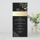 Menu vintage Black and Gold Mariage (Debout devant)