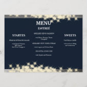 Menu Vintage Boho Navy Silver Quinceañera (espagnol) (Dos)