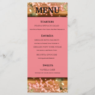 Menu Vintage Boho Rose or Rustique Quinceañera espagnol