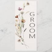 Menu Vintage Botanique Minuscule Floral Réservé Siège (Dos)