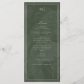 Menu Vintage Botanique Vert Jardin Mariage Thème (Devant)