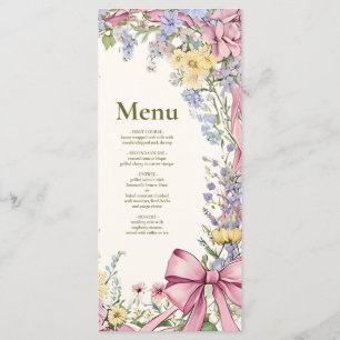 Menu Vintage cadre fleuri mariage
