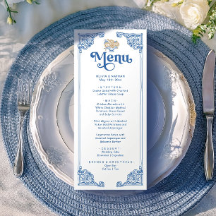 Menu Vintage Chinoiserie Antique Frame mariage Dîner