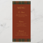 Menu Vintage Christmas Plaid Traditional Family (Devant)