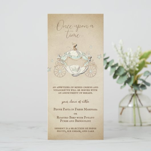 Menu Vintage Cinderella Fairytale Carriage (Debout devant)