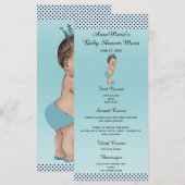 Menu vintage de baby shower de prince pois (Devant / Derrière)