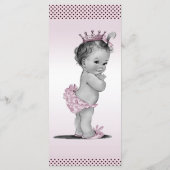 Menu vintage de baby shower de princesse pois (Dos)