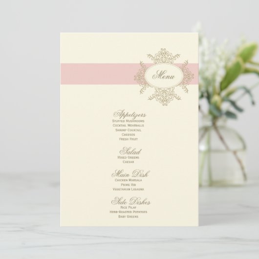 menu {vintage} de mariage (Debout devant)