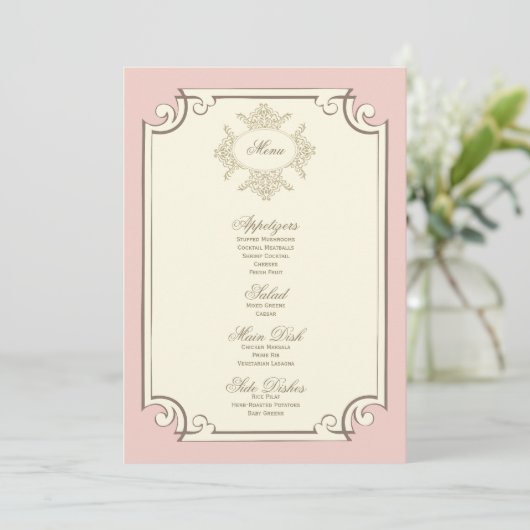 menu {vintage} de mariage (Debout devant)