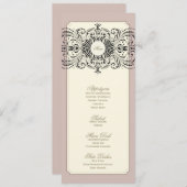 menu {vintage} de mariage (Devant / Derrière)