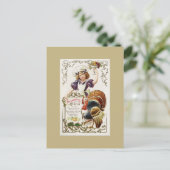 Menu vintage de Thanksgiving et carte postale de f (Debout devant)