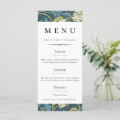 Menu Vintage Déco Anglais Floral Mariage (Debout devant)