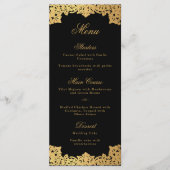 Menu Vintage Elegant Black Gold Script Mariage antique (Devant)