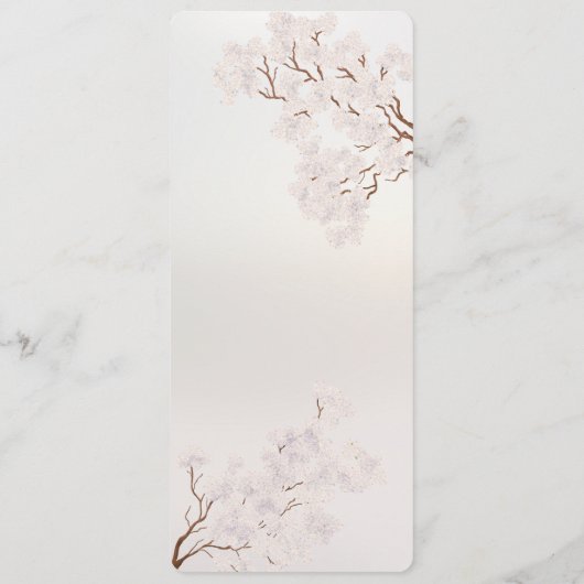 Menu Vintage Elegant Pearl Romance Mariage (Dos)