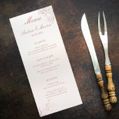 Menu Vintage Elegant Pearl Romance Mariage