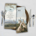 Menu Vintage Fairytale Castle Rustic Forest Mariage<br><div class="desc">Un beau château de conte de fées au milieu d'une forêt rustique. Un design mariage unique qui utilise des aquarelles vintages illustrant des décors de contes de fées. Un design mariage "une fois de temps" et "heureux toujours après" de style conte, idéal pour un thème prince et princesse mariage. L'élégante...</div>