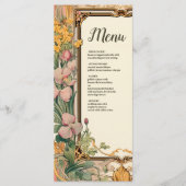 Menu Vintage Floral Art Nouveau Mariage (Devant)