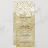 Menu Vintage floral blanc (Devant / Derrière)