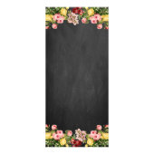 Menu vintage Floral Chalkboard Mariage (Dos)