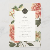 Menu vintage Floral Mariage (Devant)