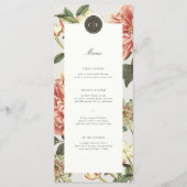 Menu vintage Floral Mariage (Devant)