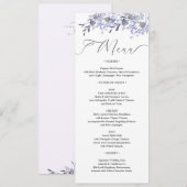 Menu vintage Floral Mariage Diner Menu (Devant / Derrière)