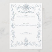 Menu Vintage French Blue Wedding Frame (Devant)