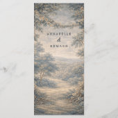 Menu Vintage French Countryside Wedding Blue Toile (Dos)