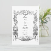 Menu Vintage frontière baroque Rococo avec les coeurs (Debout devant)