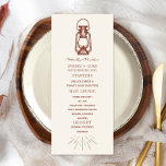 Menu Vintage Lanterne Terracotta Mariage rustique<br><div class="desc">Illustration en terre cuite d'une lanterne à huile vintage</div>