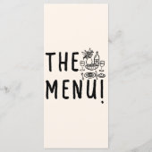 Menu Vintage Main Tirée Retro Quirky Unique Mariage (Dos)