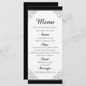 Menu Vintage Mariage  noir (Devant / Derrière)