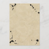 Menu vintage Monogram & Ink Stain Mariage (Dos)