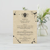 Menu vintage Monogram & Ink Stain Mariage (Debout devant)