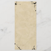 Menu vintage Monogram & Ink Stain Mariage (Dos)