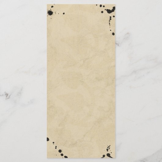 Menu vintage Monogram & Ink Stain Mariage (Dos)